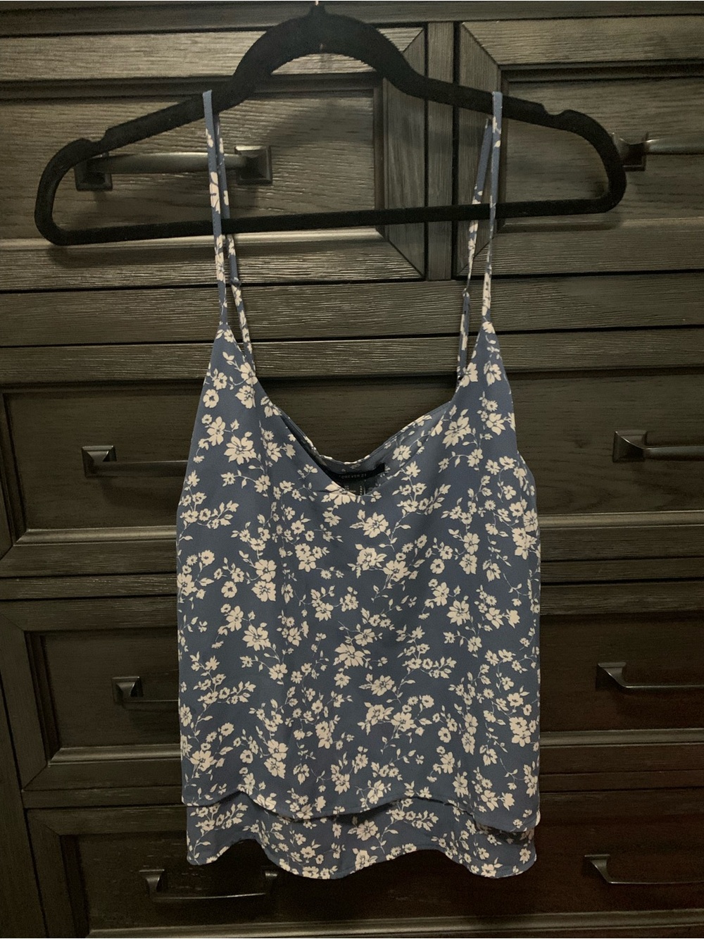 Forever 21 Blue Floral Spaghetti Strap Cami